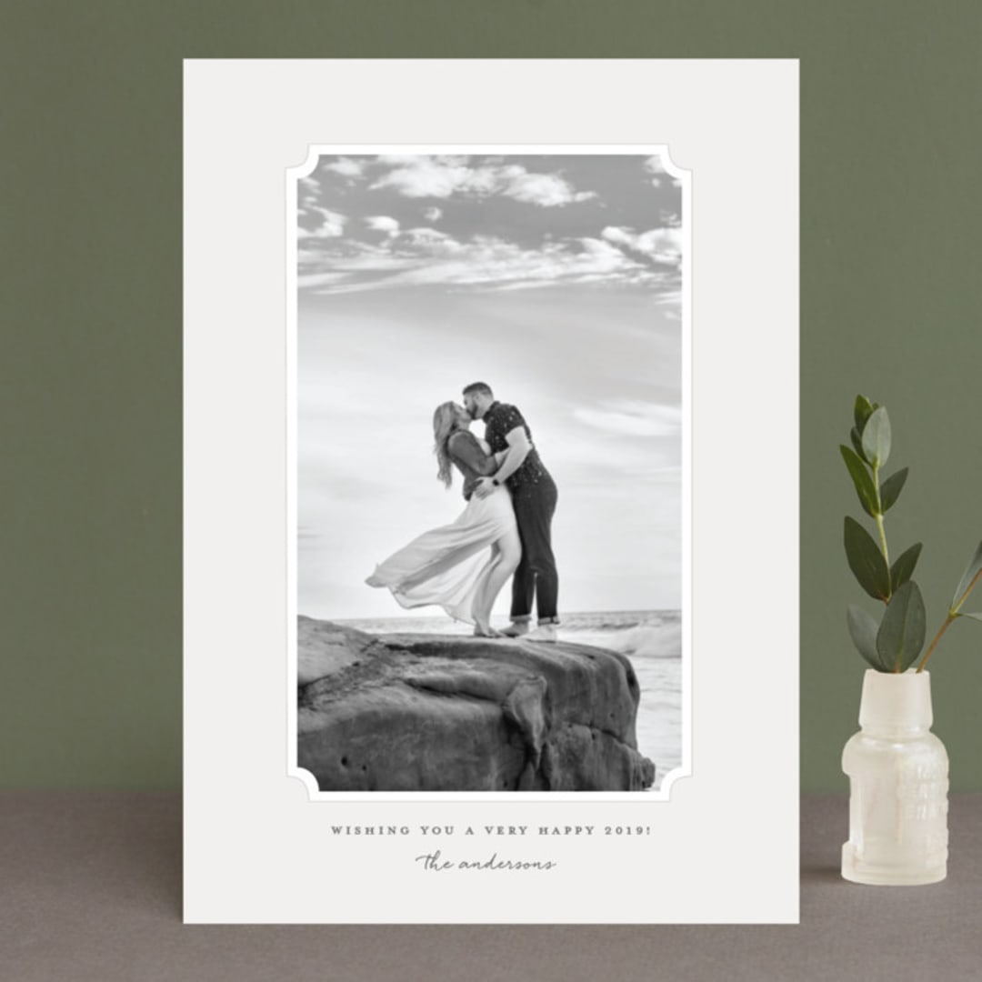 "Perfectly Simple" - Retired Holiday Cards in Silver Cloud by Pine Street Creative - Front