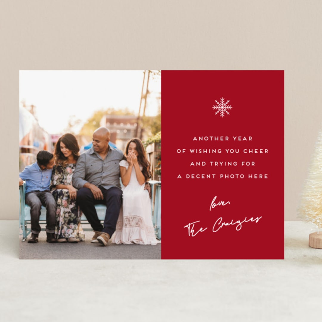"Looking Good" - Retired Holiday Cards in Crimson by Kaydi Bishop - Front