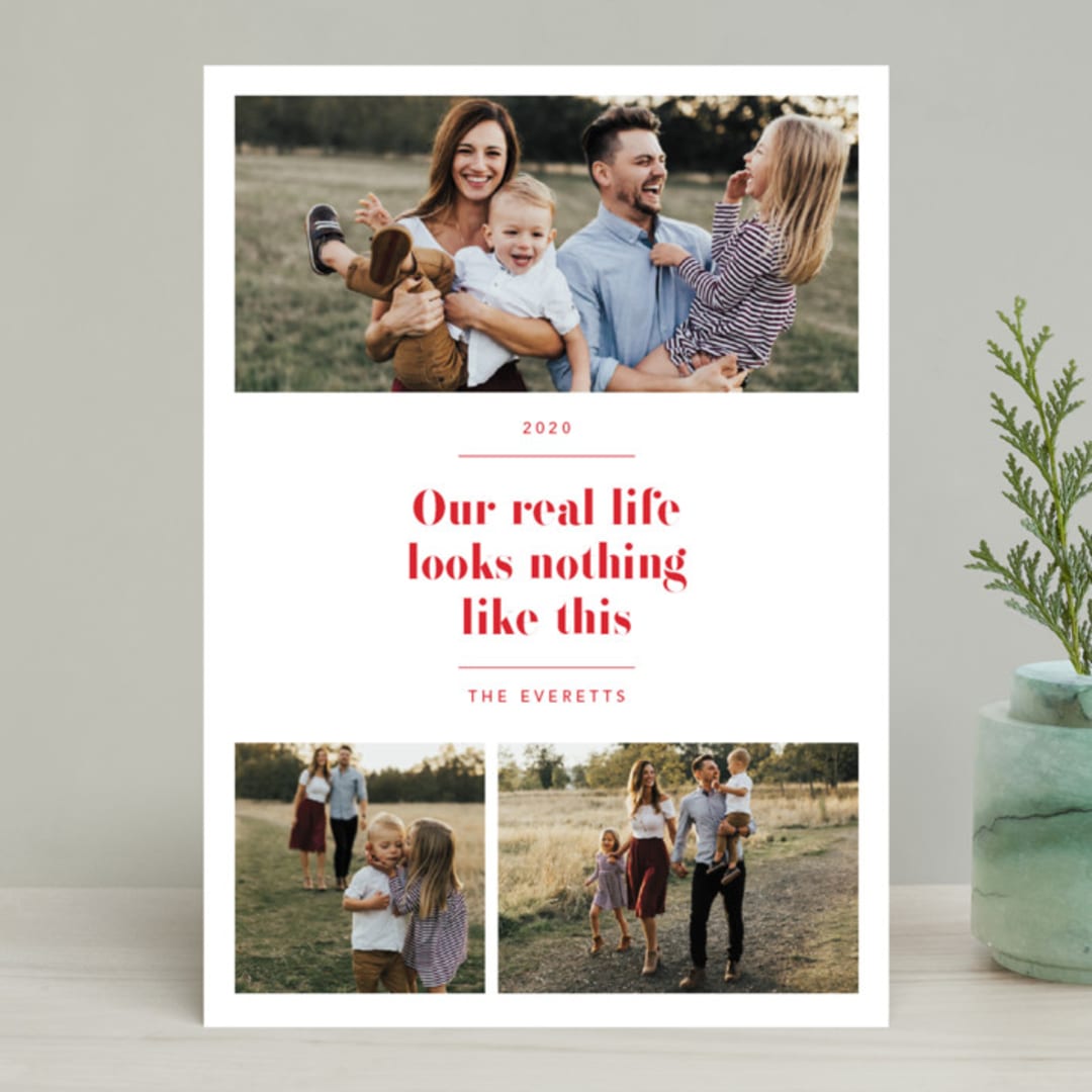 "Real Life." - Retired Holiday Cards in Ruby by Hudson meet Rose - Front
