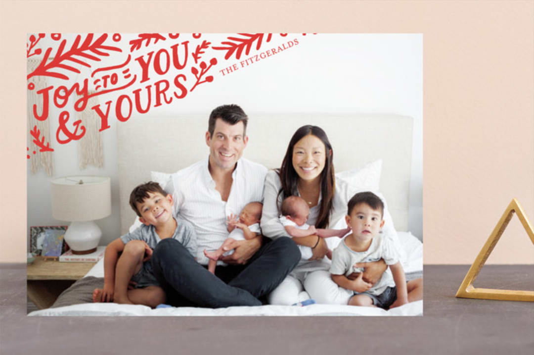 "To You and Yours" - Retired Holiday Cards in Crimson by Tanya Lee of Frooted Design - Front