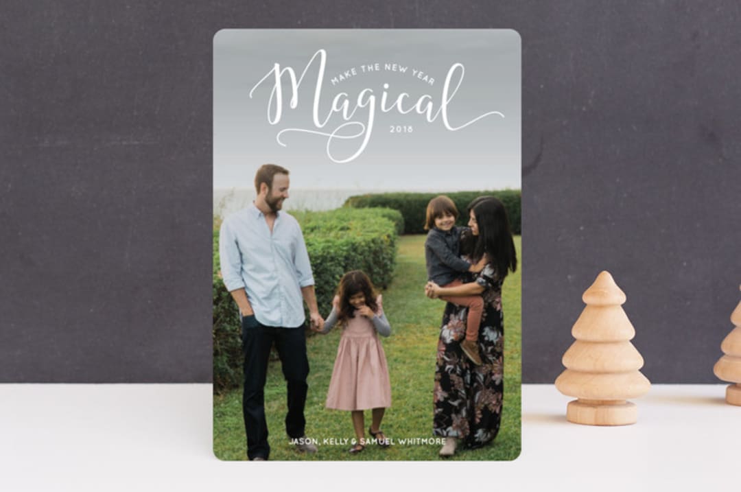 "Make the Holidays Magical" - Retired Holiday Cards in Snow by Laura Hamm - Front