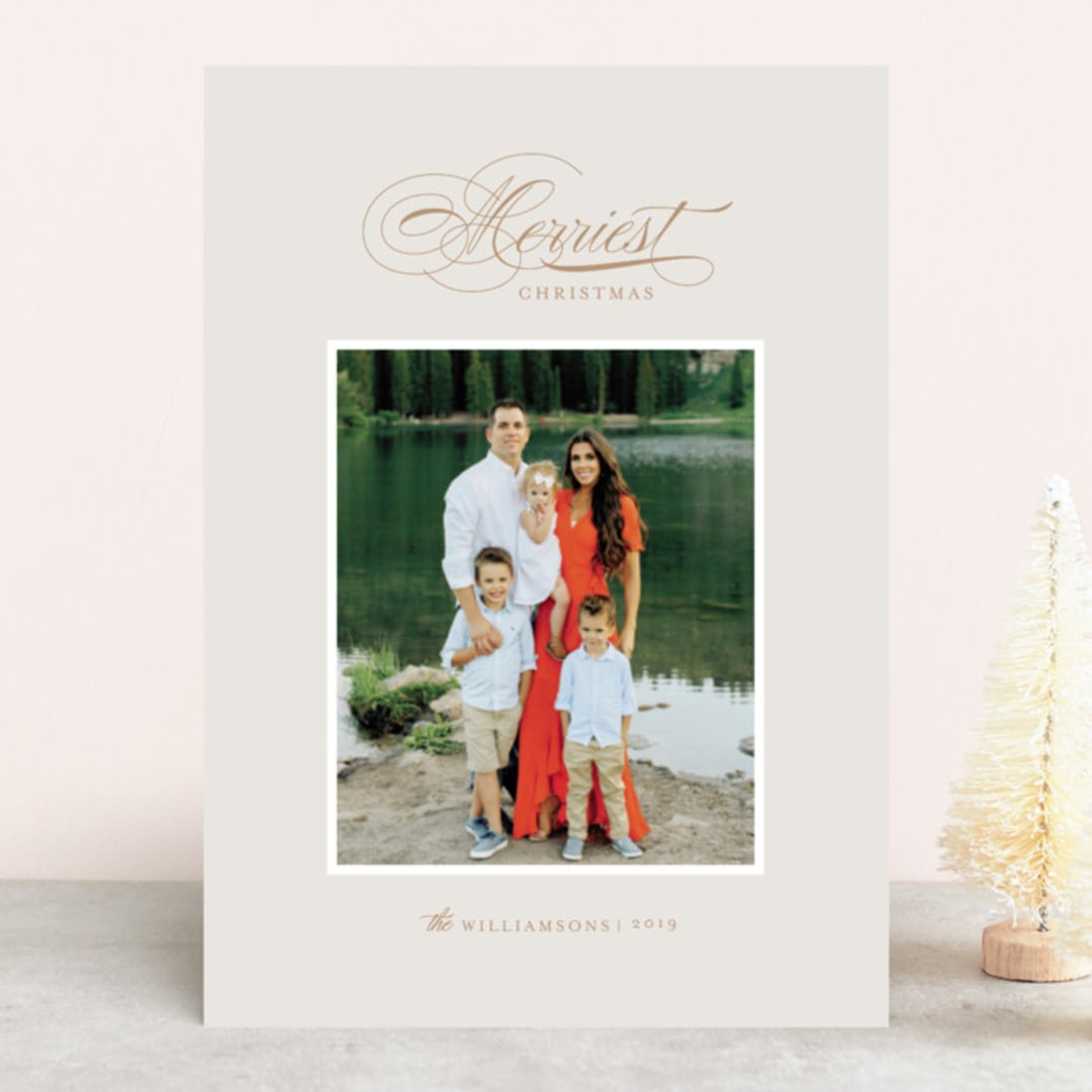 "Christmas Waltz" - Retired Holiday Cards in Copper by Jula Paper Co. - Front