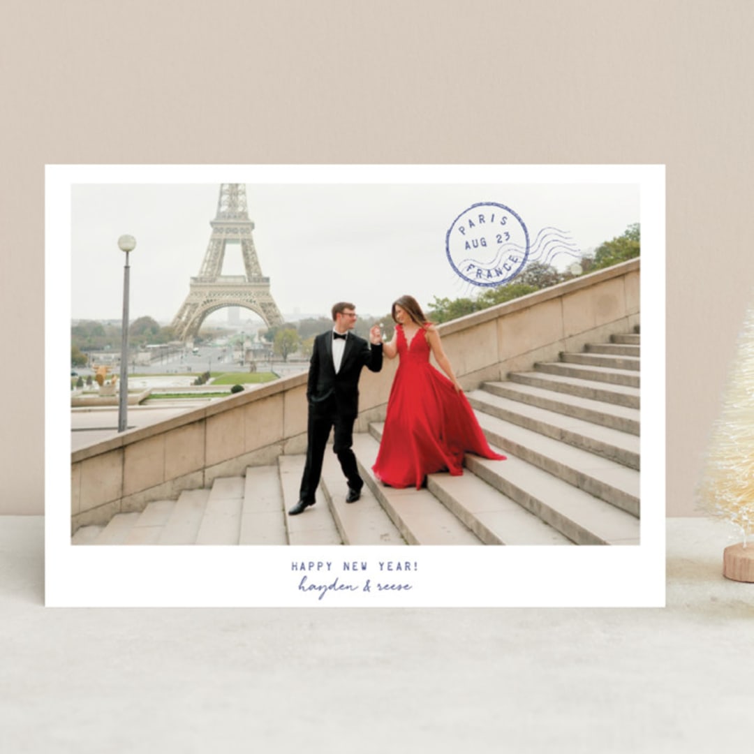 "Vacay Fav" - Retired Holiday Cards in Navy by Debb W - Front