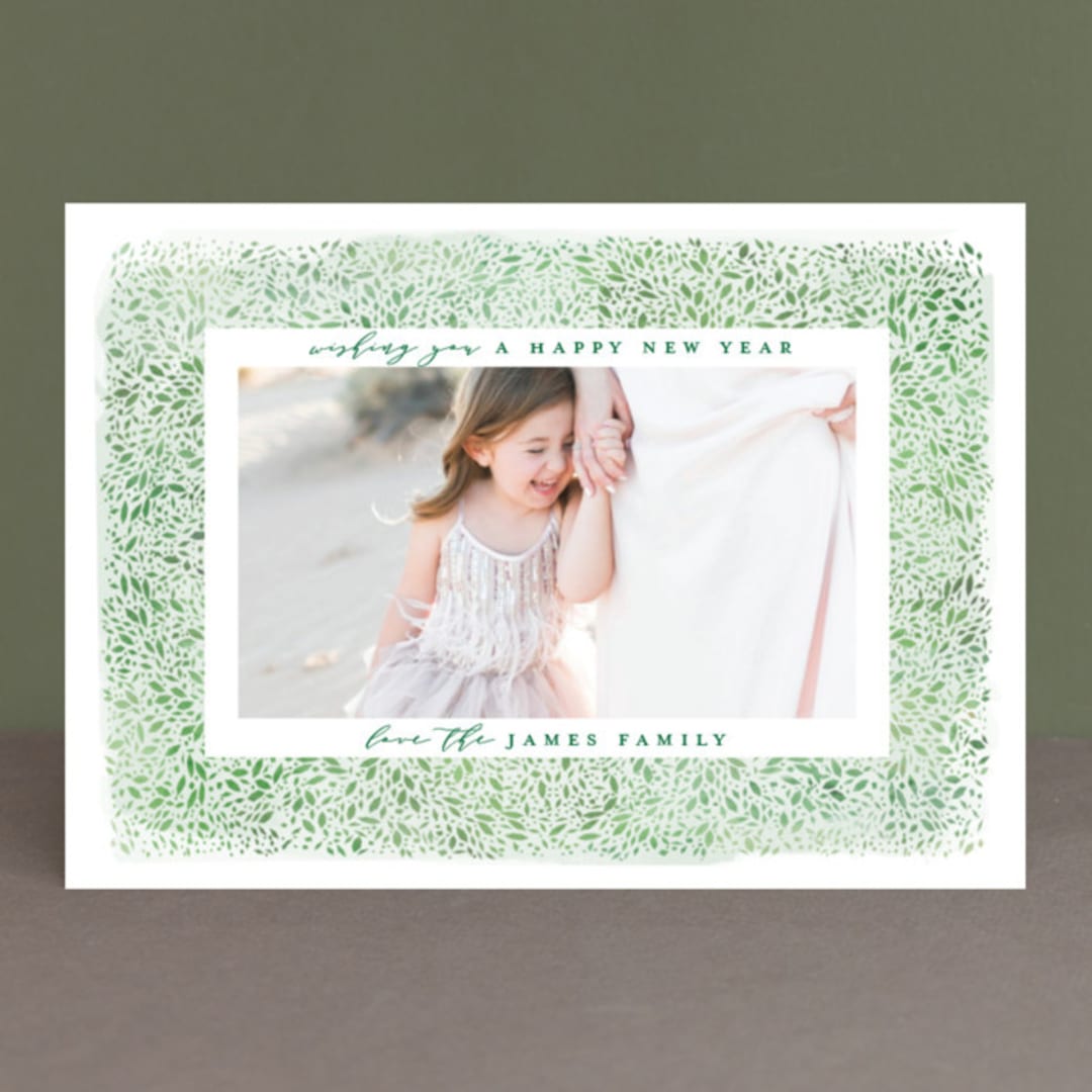 "Delicate Frame" - Retired Holiday Cards in Evergreen by Lori Wemple - Front