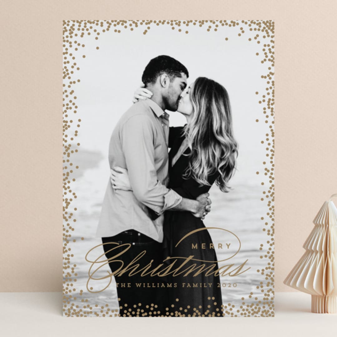 "Glimmery" - Retired Holiday Cards in Mocha by Design Lotus - Front