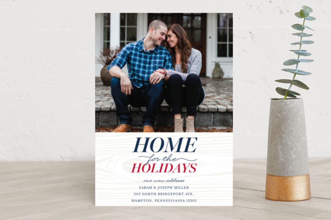 "Home for the Holidays" - Retired Holiday Cards in Midnight by Loree Mayer - Front
