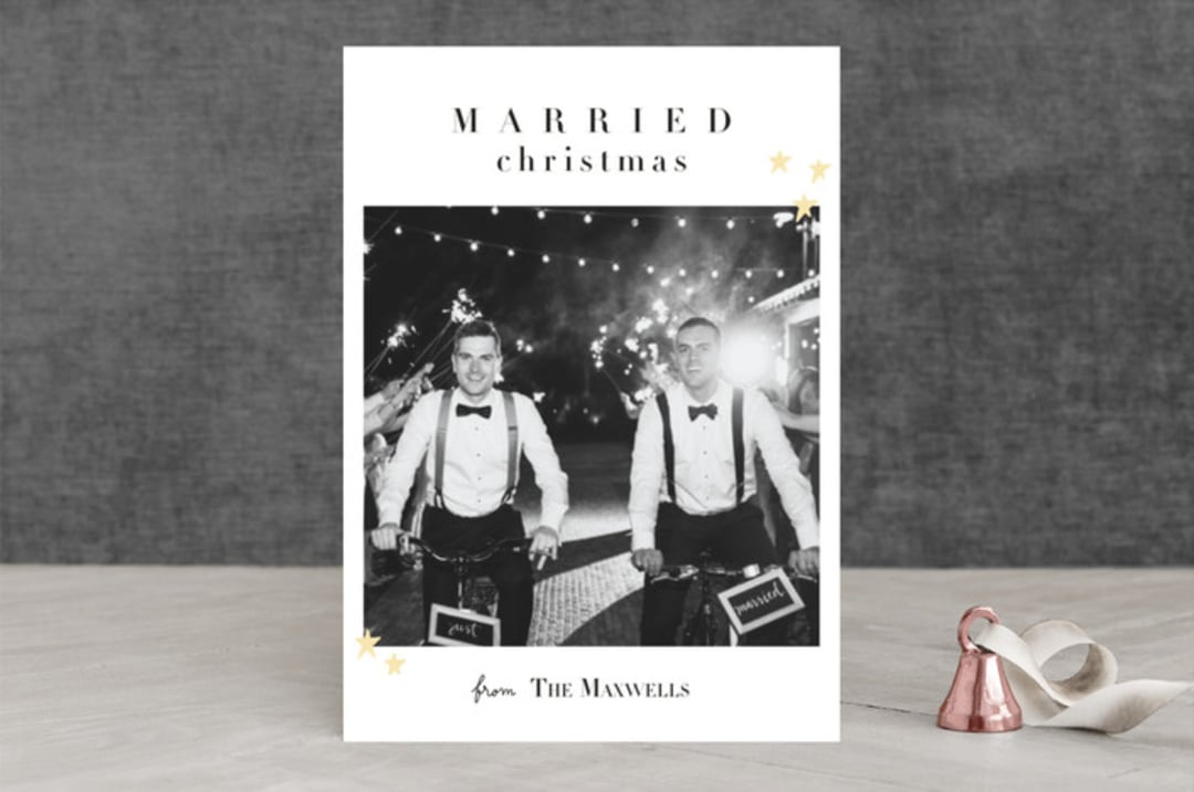 "Married Christmas" - Retired Holiday Cards in Paramount White by Kate Ross - Front
