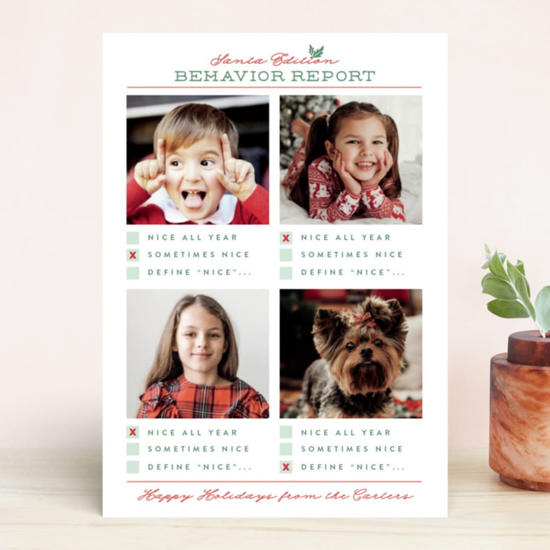 "Behavior Report" - Retired Holiday Cards in Snow by curiouszhi - Front
