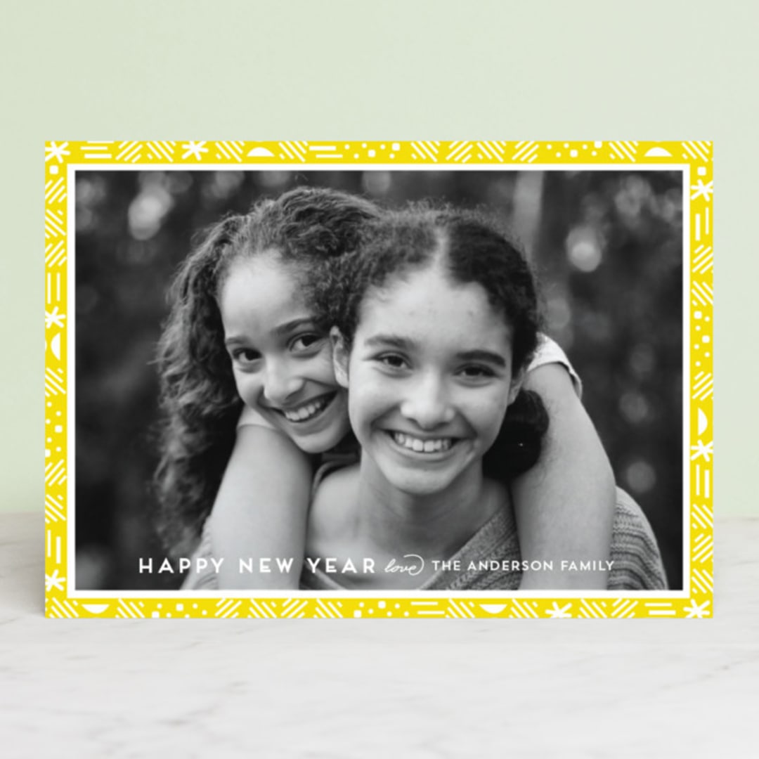 "merry border" - Retired Holiday Cards in Mango by Anupama - Front
