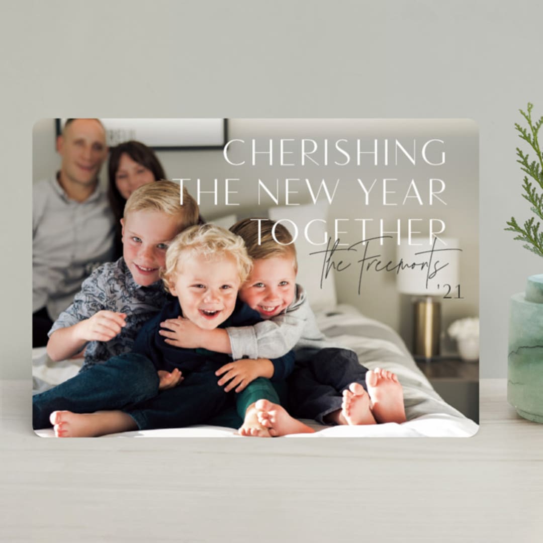 "cherishing the season" - Retired Holiday Cards in Snow by Rebecca Durflinger - Front