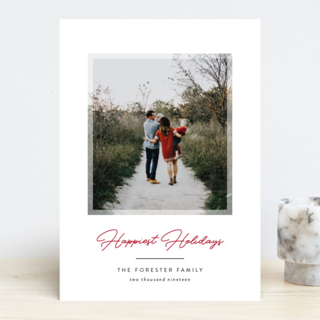 "Simple Sentiment" - Retired Holiday Cards in Cranberry by Jessica Williams - Front