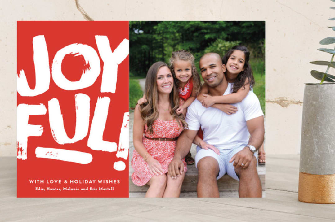 "Just Joyful!" - Retired Holiday Cards in Fire Engine Red by The Social Type - Front
