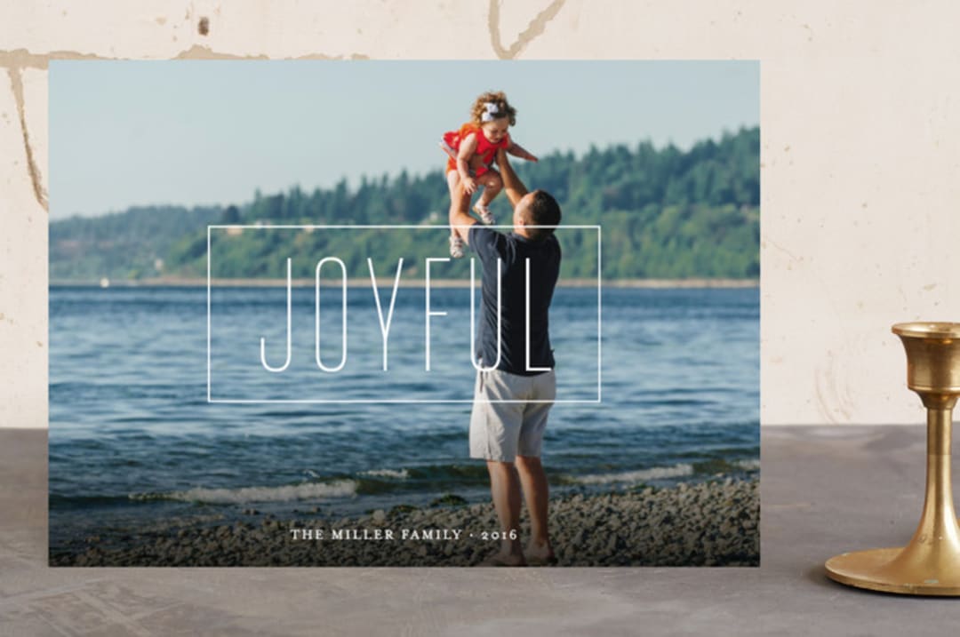 "merry in a box" - Retired Holiday Cards in Linen by Erin Deegan - Front