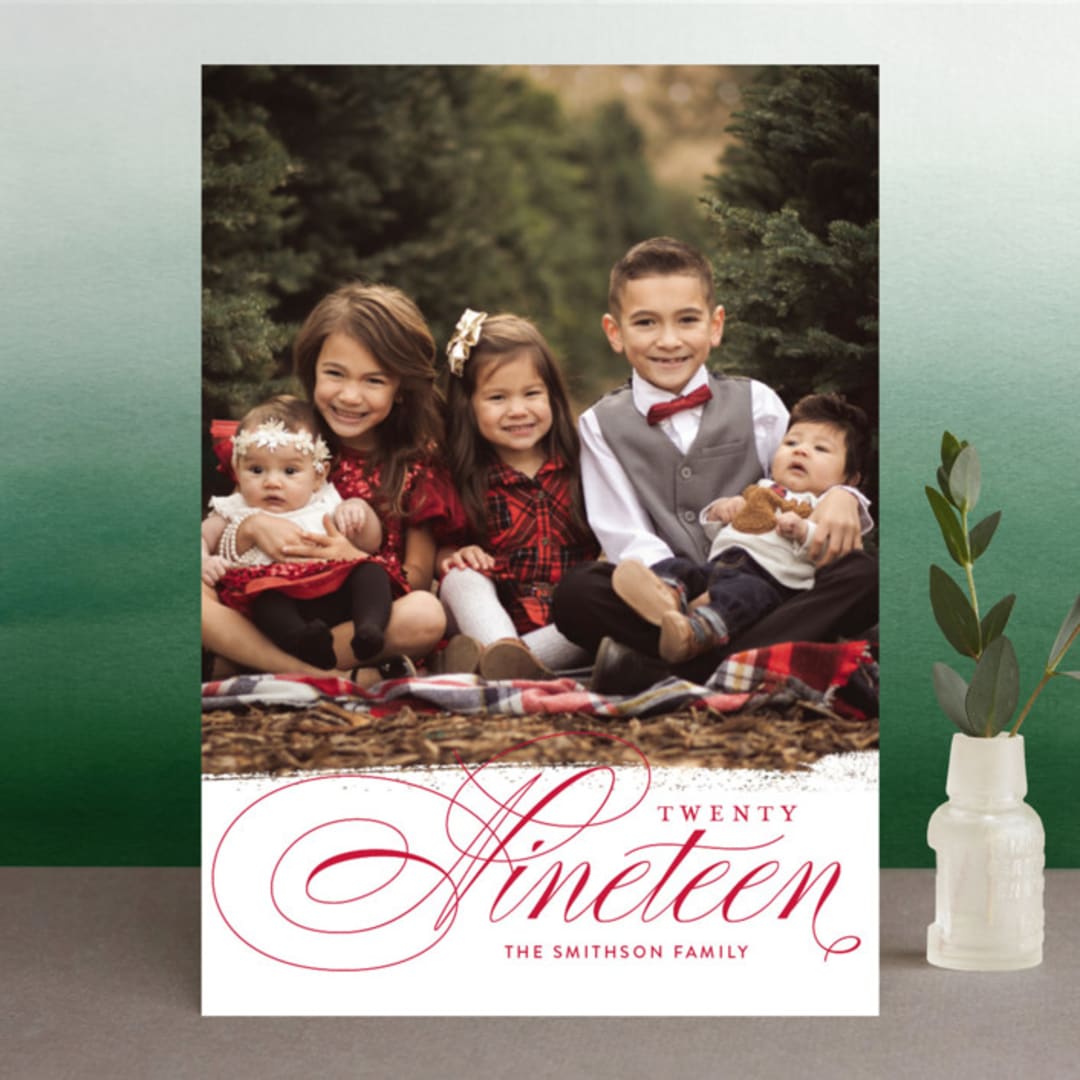 "Formal Festive" - Retired Holiday Cards in Cranberry by Shari Margolin - Front