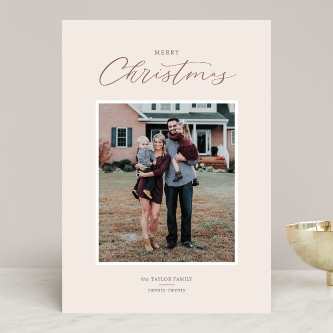"Modern Merry Christmas" - Retired Holiday Cards in Winter Rose by Jula Paper Co. - Front