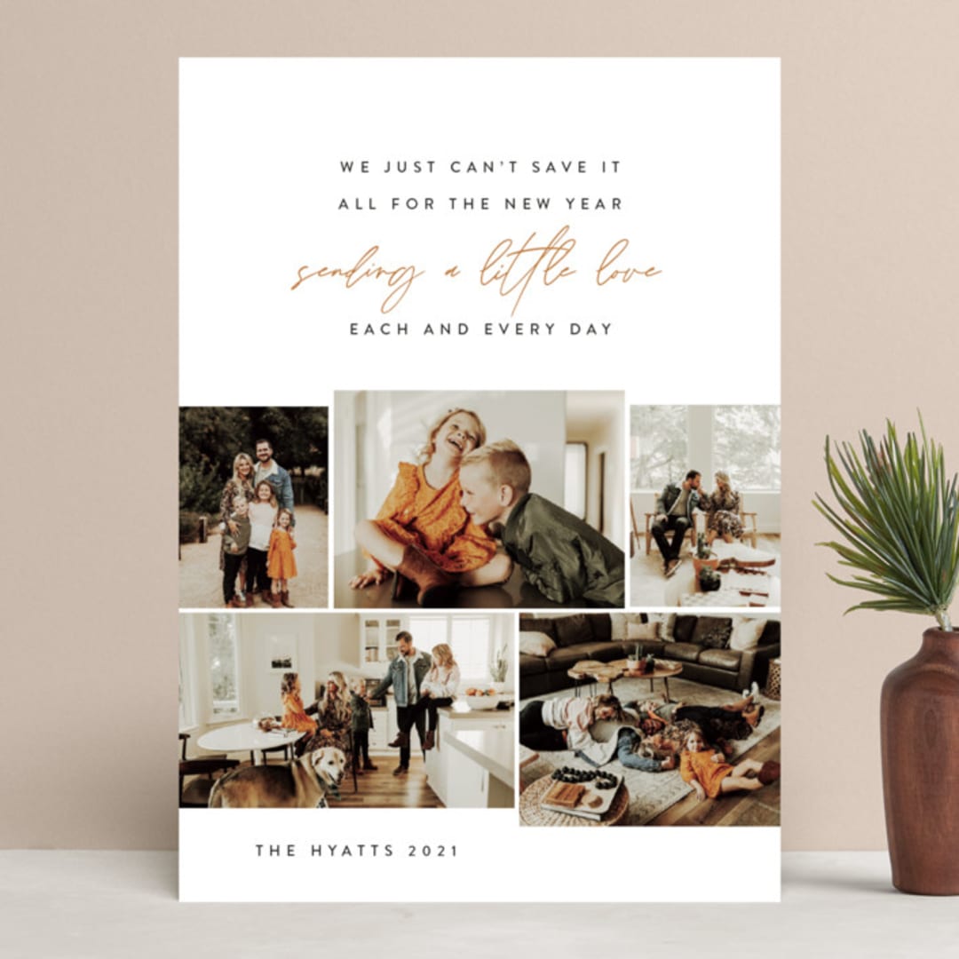 "A Little Love" - Retired Holiday Cards in Mustard by Itsy Belle Studio - Front