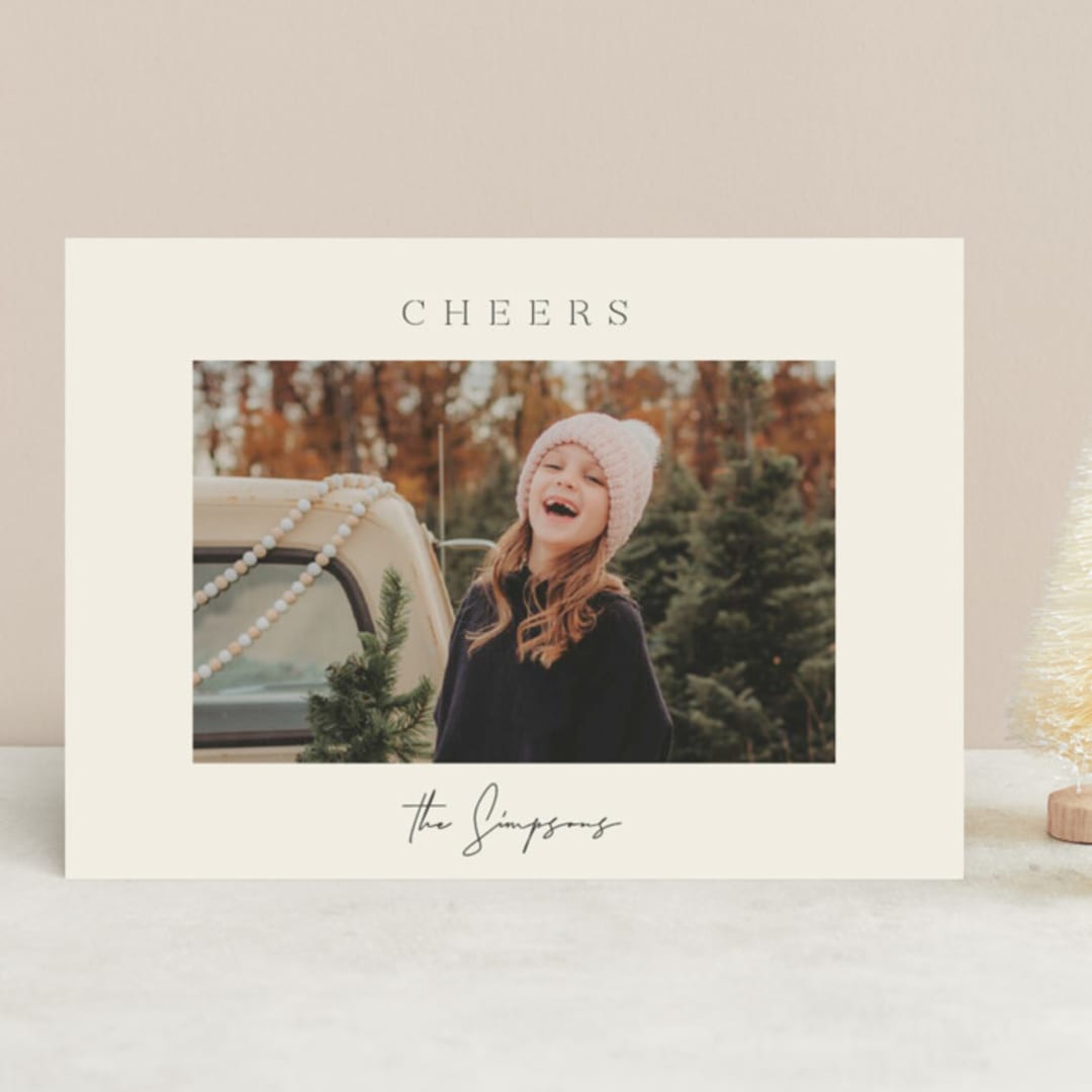 "the classic" - Retired Holiday Cards in Sand by Sara Hicks Malone - Front