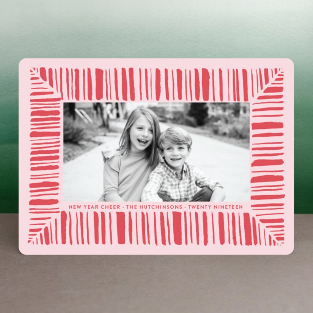 "Peppermint Cheer" - Retired Holiday Cards in Berry by Lagniappe Paper - Front