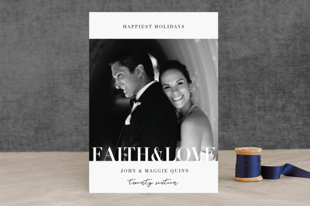 "Faith & Love" - Retired Holiday Cards in Paramount White by Kate Ross - Front