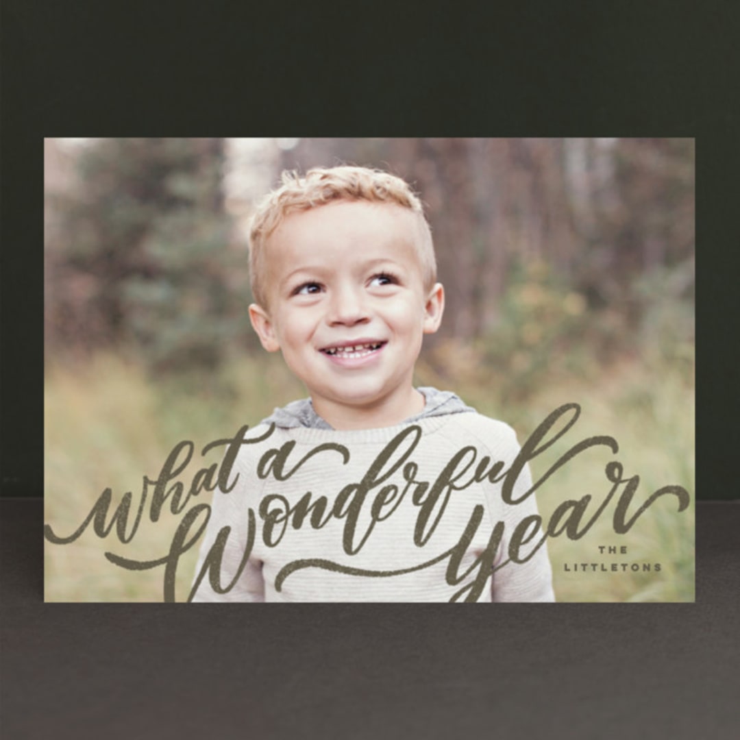 "A Sweet + Wonderful Life" - Retired Holiday Cards in Earth by Wildfield Paper Co - Front