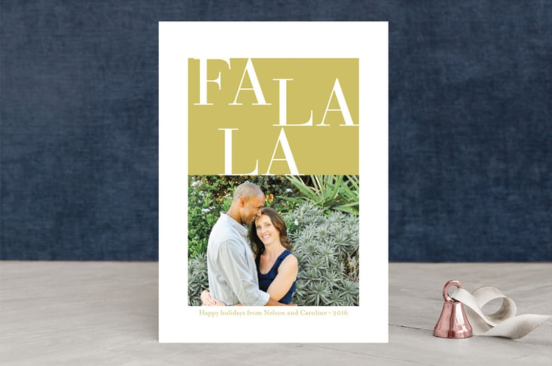 "Elegant FaLaLa" - Retired Holiday Cards in Lime by Shari Margolin - Front