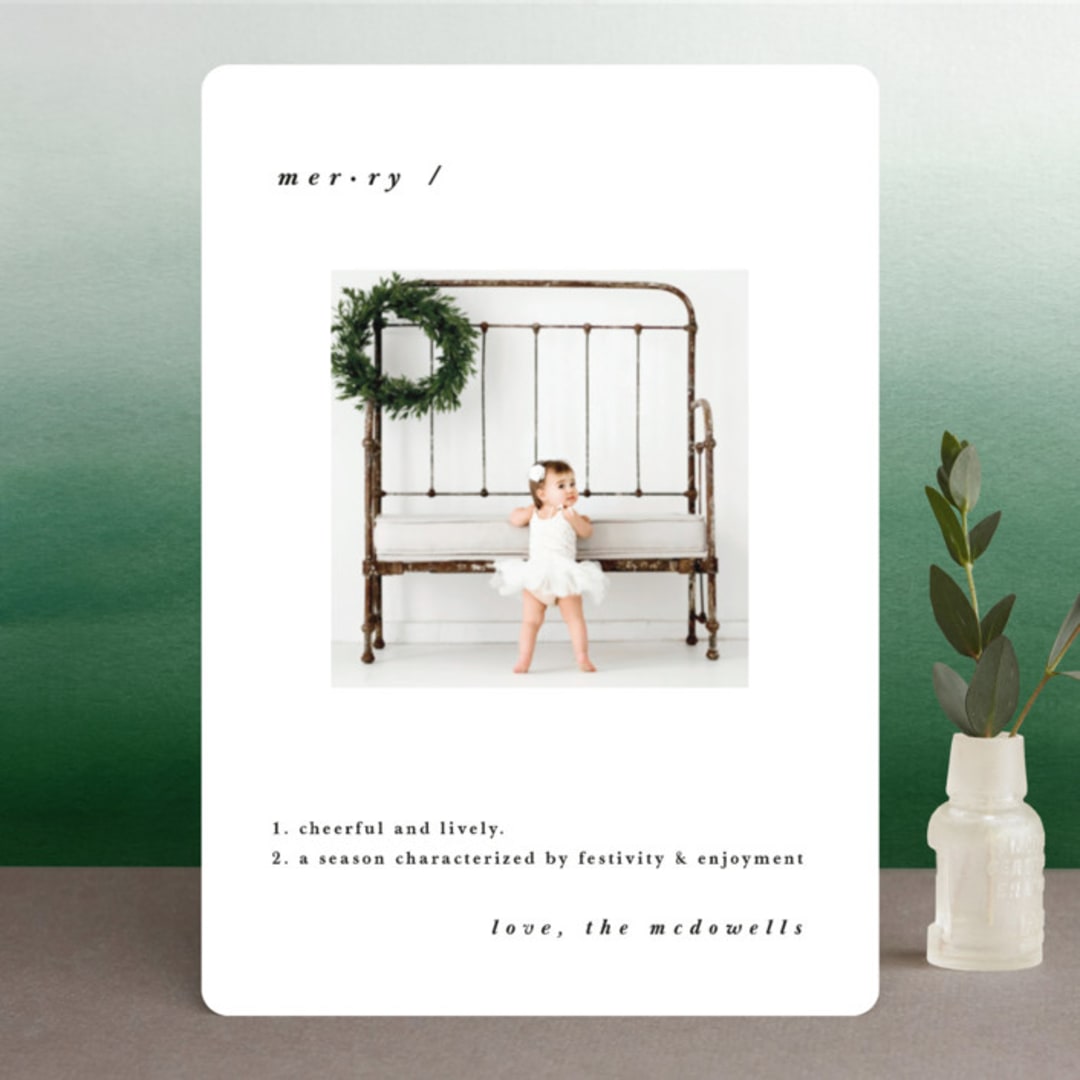 "The Definition of Merry" - Retired Holiday Cards in Winter by Bramble Studio - Front