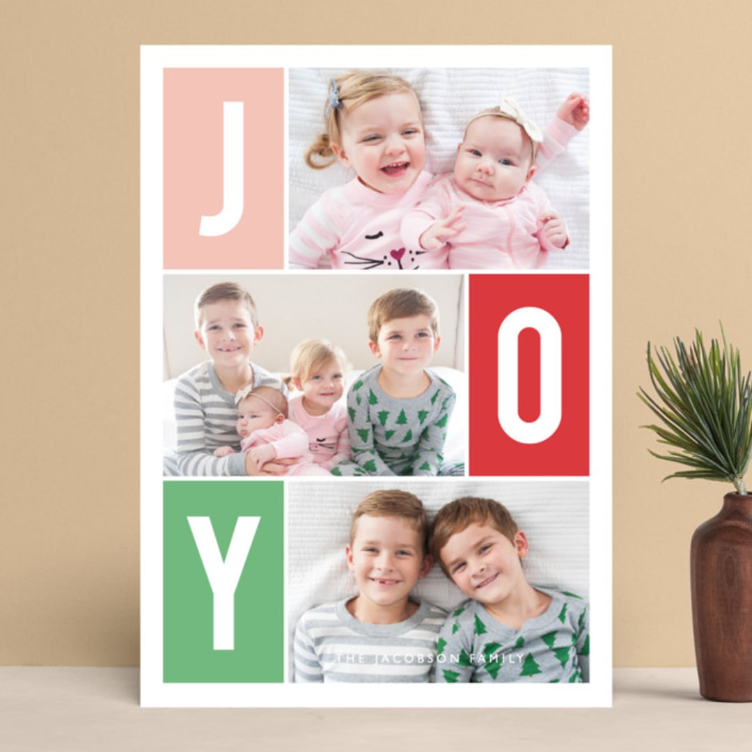 "Windows of Joy" - Retired Holiday Cards in Melon by Kristen Smith - Front