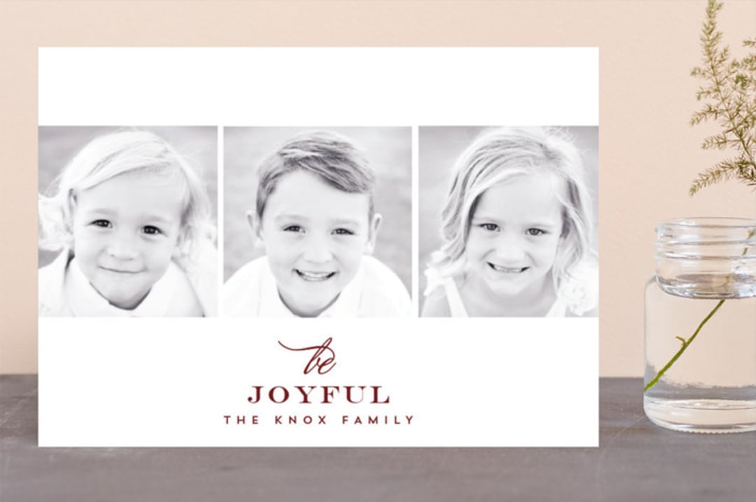 "Merry Three" - Retired Holiday Cards in Merlot by AK Graphics - Front