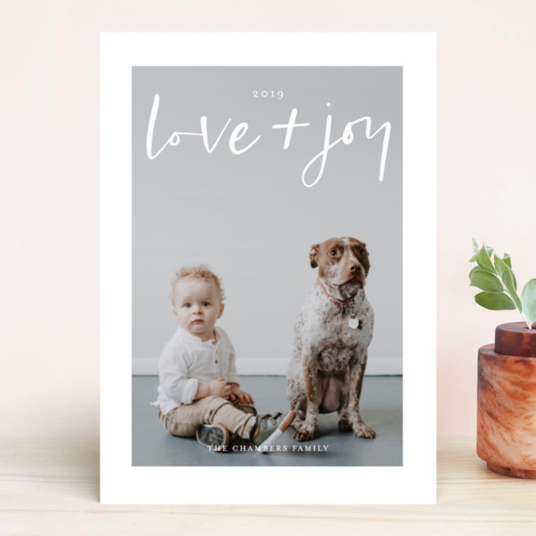 "love + joy" - Retired Holiday Cards in Snow by amanda lawrence - Front