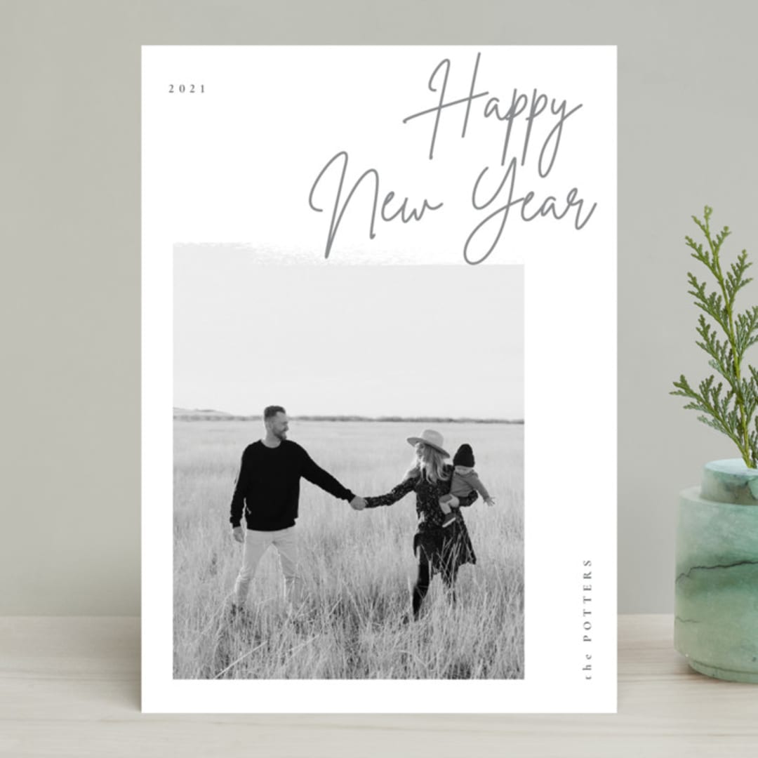 "minimal christmas script" - Retired Holiday Cards in Stone by Sumak Studio - Front