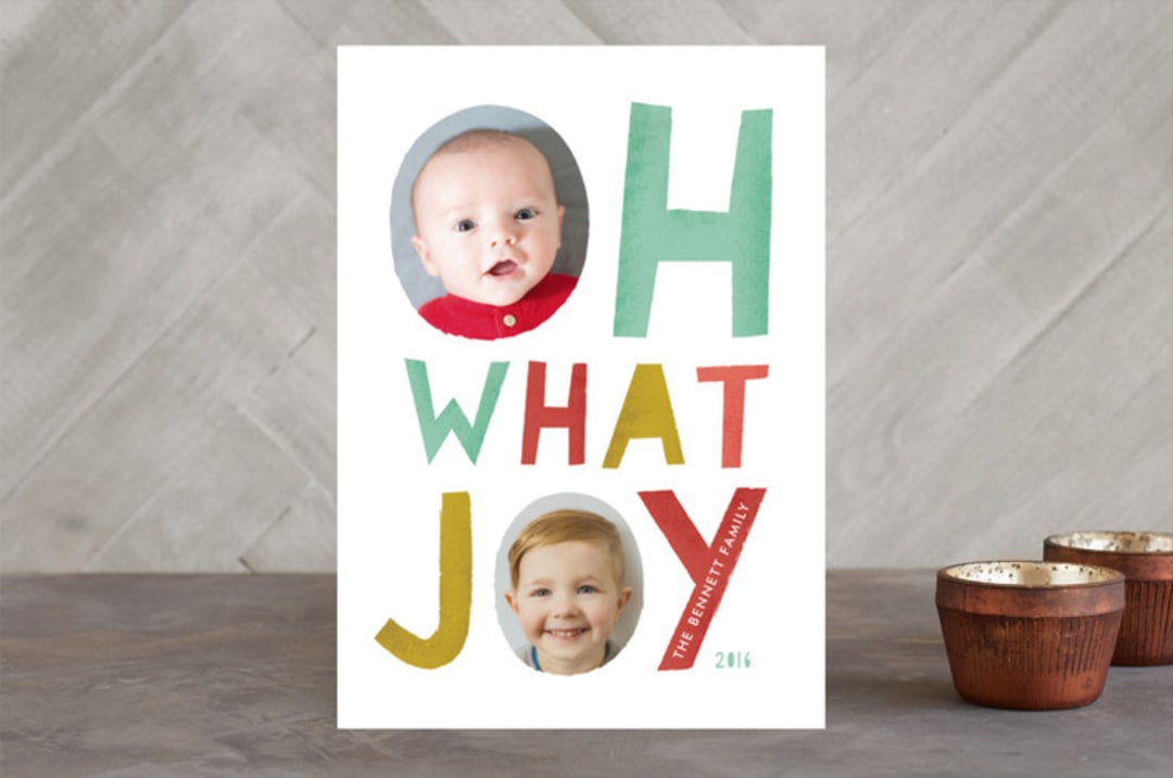 "filled up joy" - Retired Holiday Cards in merry retro by Tanya Lee of Frooted Design - Front
