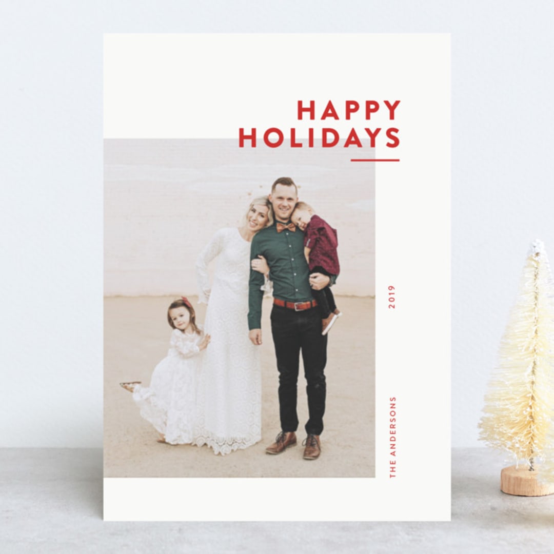 "Editorial Holiday" - Retired Holiday Cards in Wine by Wendy Chung - Front