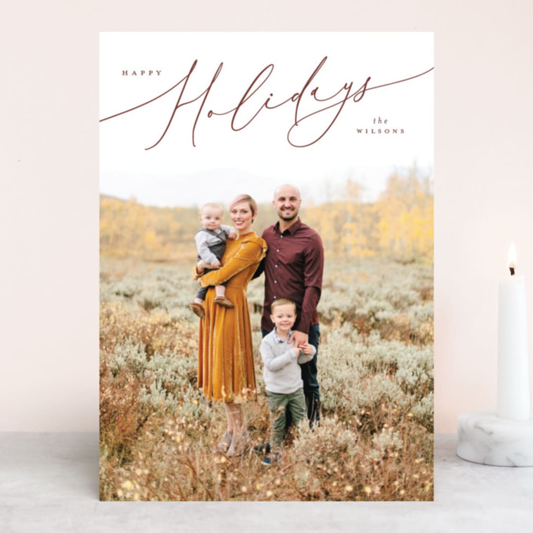 "Elegantly Festive" - Retired Holiday Cards in Cranberry by Ekko Studio - Front