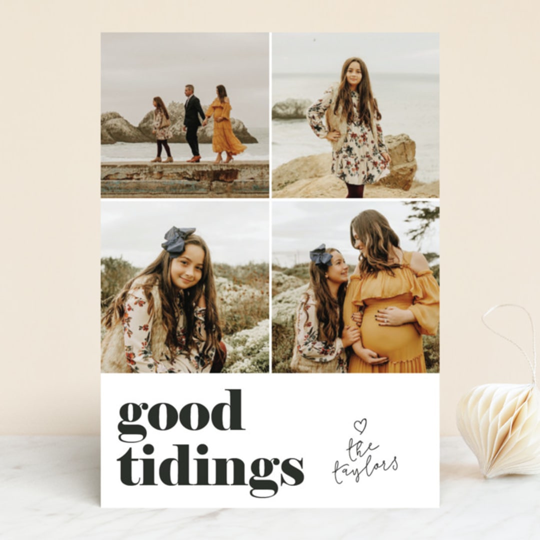 "Simple Good Tidings" - Retired Holiday Cards in Onyx by Christine Taylor - Front