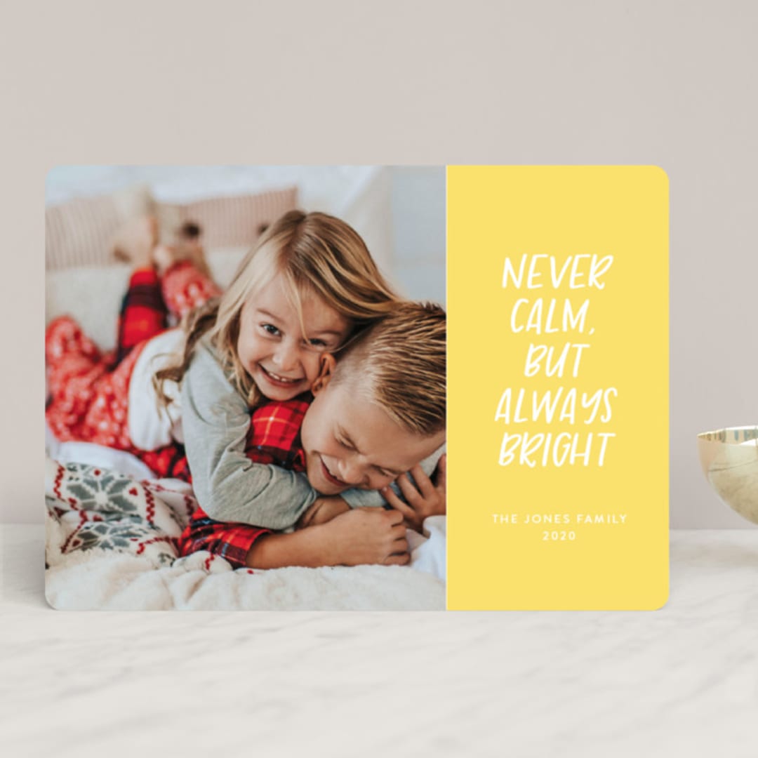 "never calm always bright" - Retired Holiday Cards in Halo by Jula Paper Co. - Front