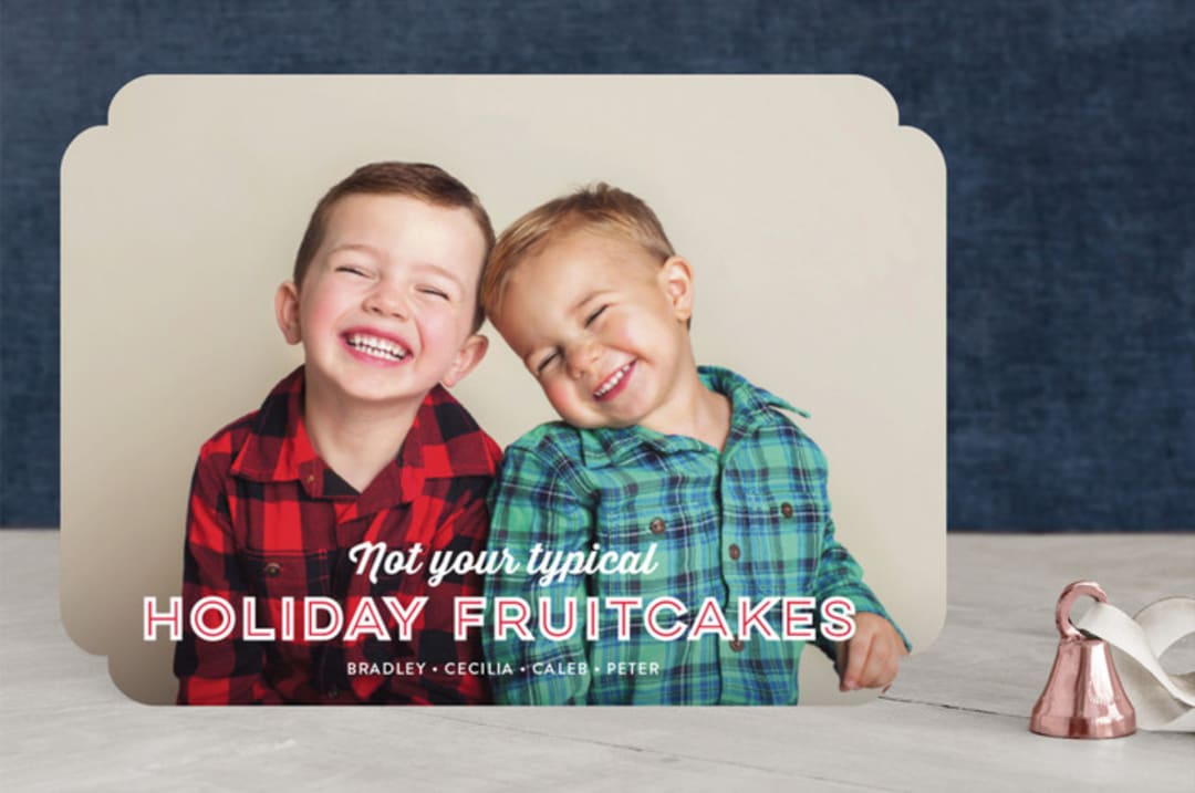"Holiday Fruitcakes" - Retired Holiday Cards in Cranberry by Ann Gardner - Front