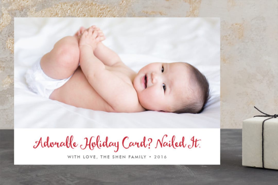 "Nailed It" - Retired Holiday Cards in Snowy by Robert True of Waui Design - Front