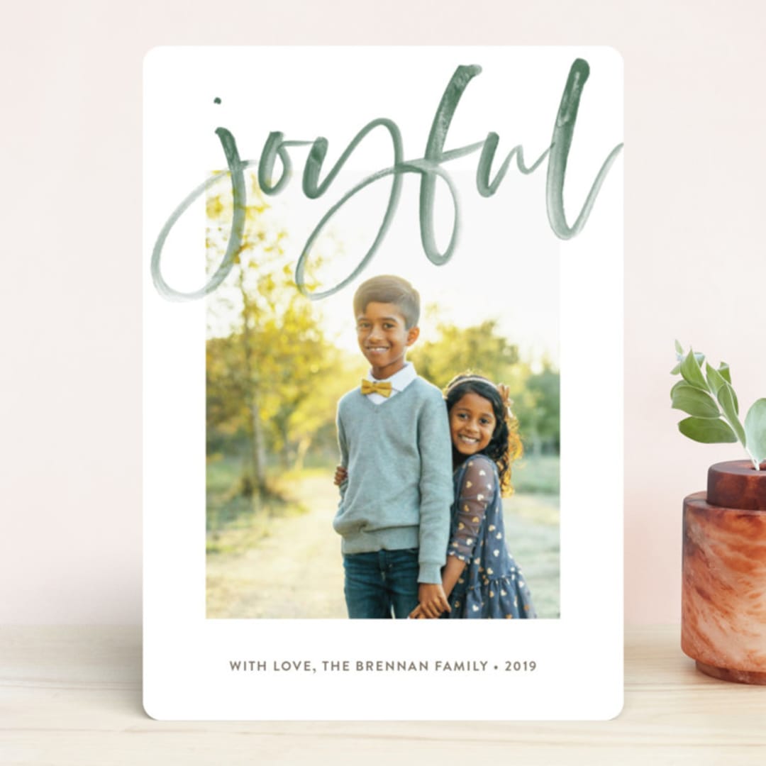 "Autograph" - Retired Holiday Cards in Forest by Robert True of Waui Design - Front