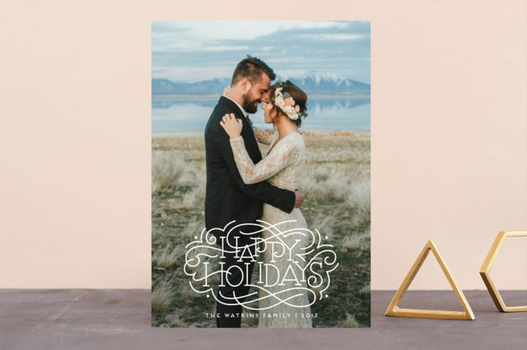 "Flourished Holidays" - Retired Holiday Cards in Snow by Laura Bolter - Front