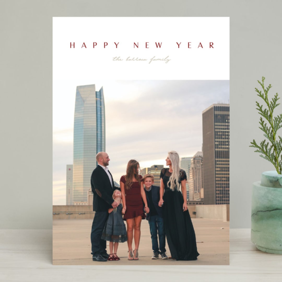 "Class" - Retired Holiday Cards in Crimson by Erin L. Wilson - Front