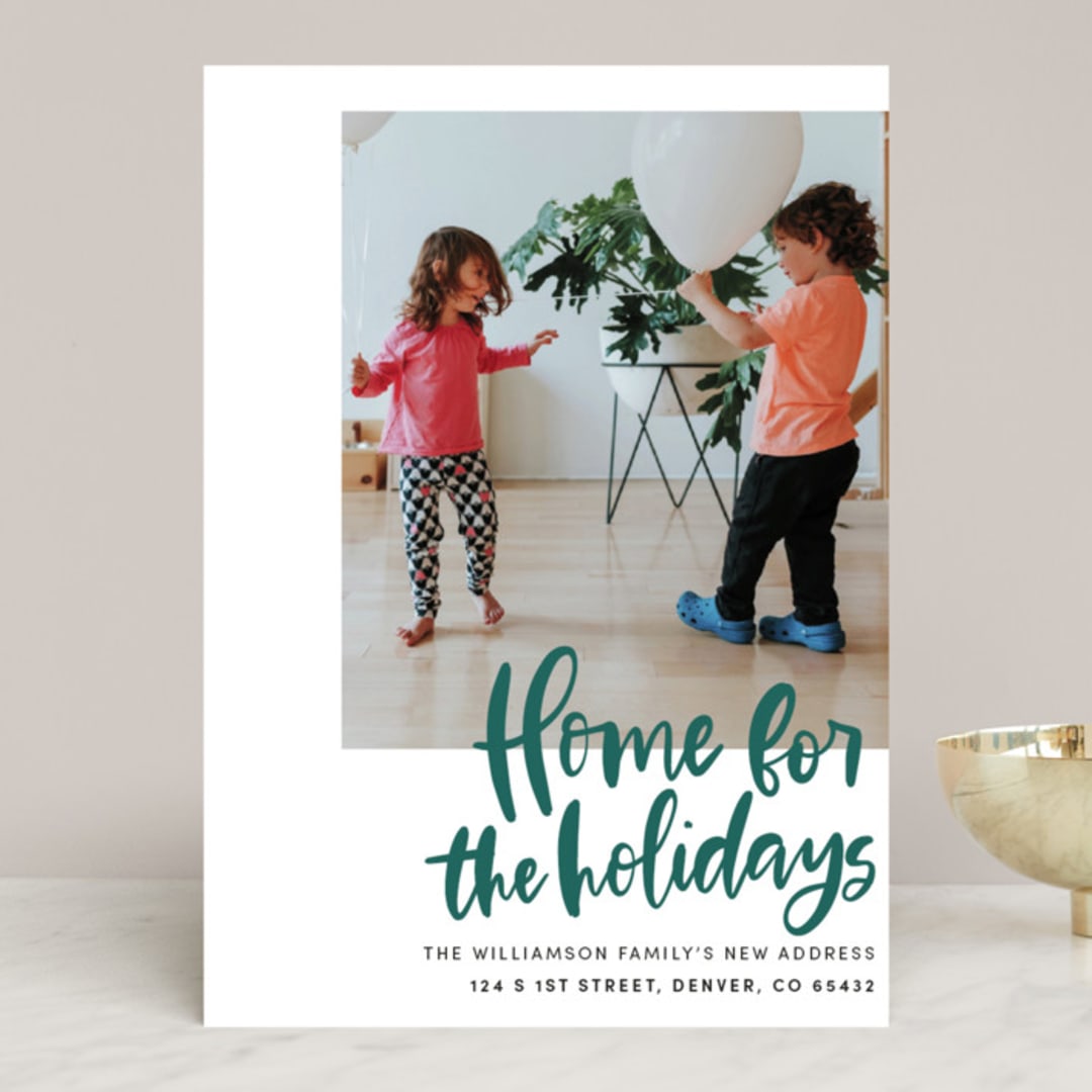 "Home Sweet Holiday Home" - Retired Holiday Cards in Leaf by Alicia Schultz - Front