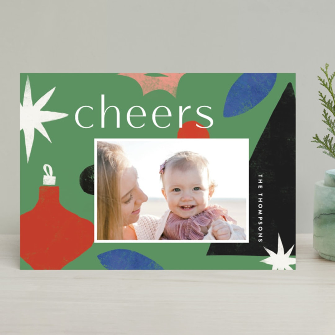 "Cut Tree" - Retired Holiday Cards in Pine by Amy Kross - Front