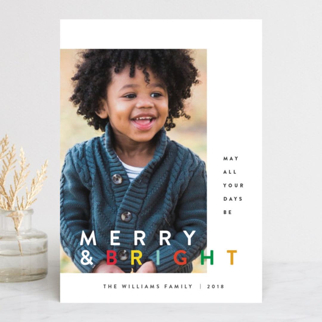 "the happy minimalist" - Retired Holiday Cards in Rainbow by Design Lotus - Front