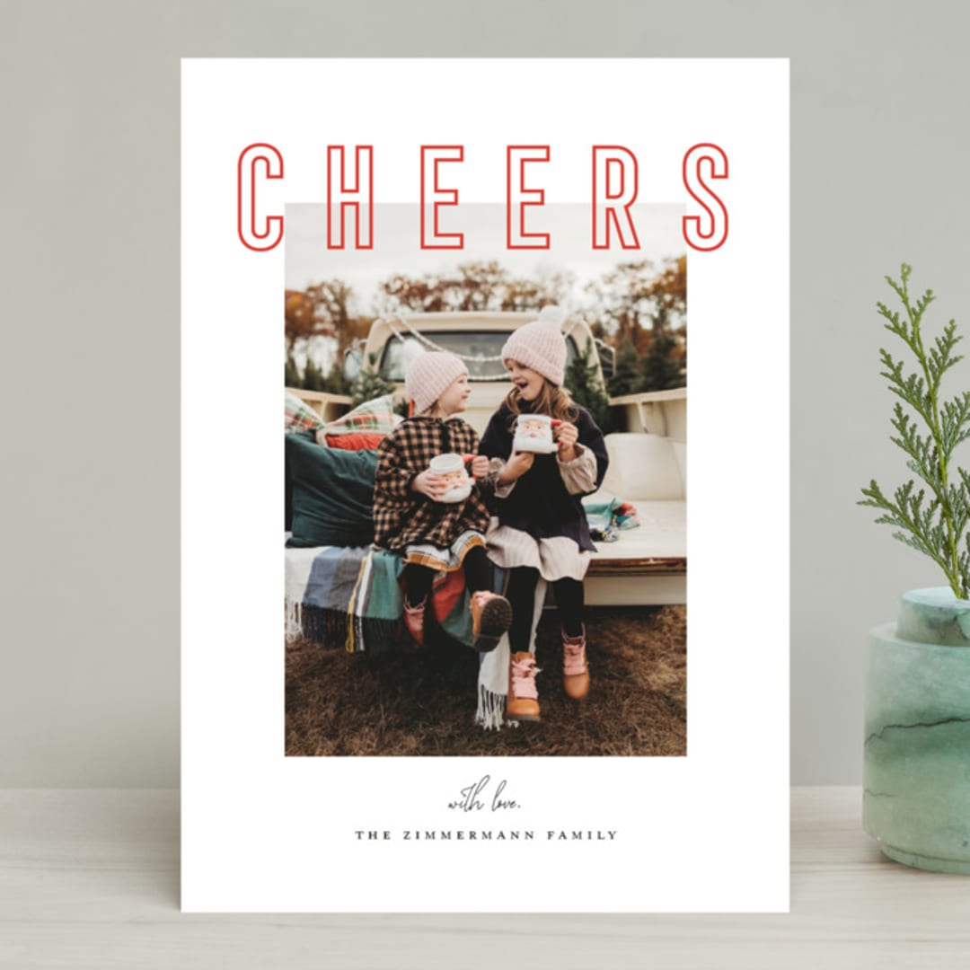 "Joyful & Peaceful" - Retired Holiday Cards in Candy Cane by Juliana Zimmermann - Front