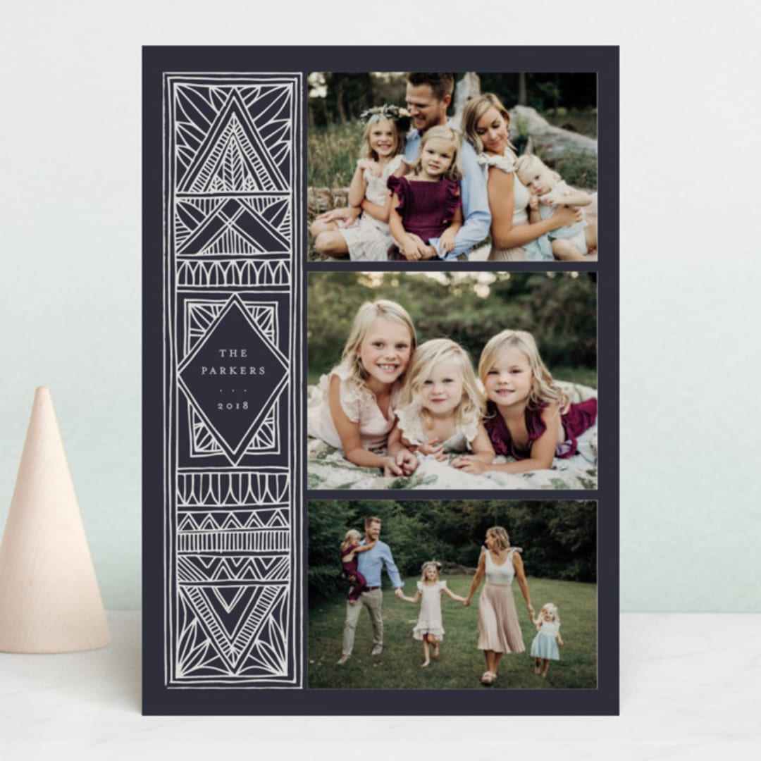 "Bold Diamond" - Retired Holiday Cards in Midnight by Katharine Watson - Front