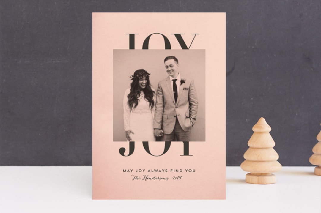 "Classic Joy" - Retired Holiday Cards in Old Rose by Magdalena Earnest - Front