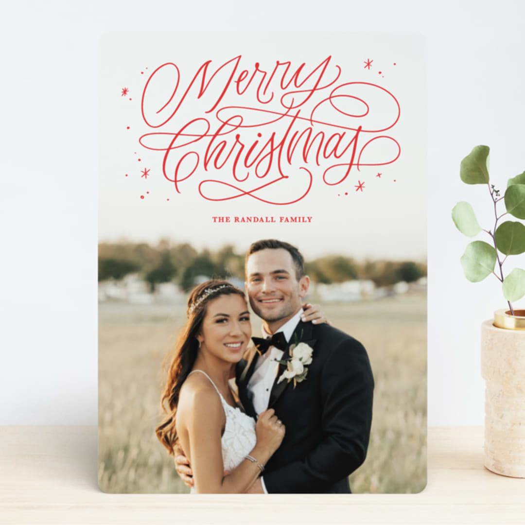"Merry Shimmer" - Retired Holiday Cards in Rouge by Kristen Smith - Front