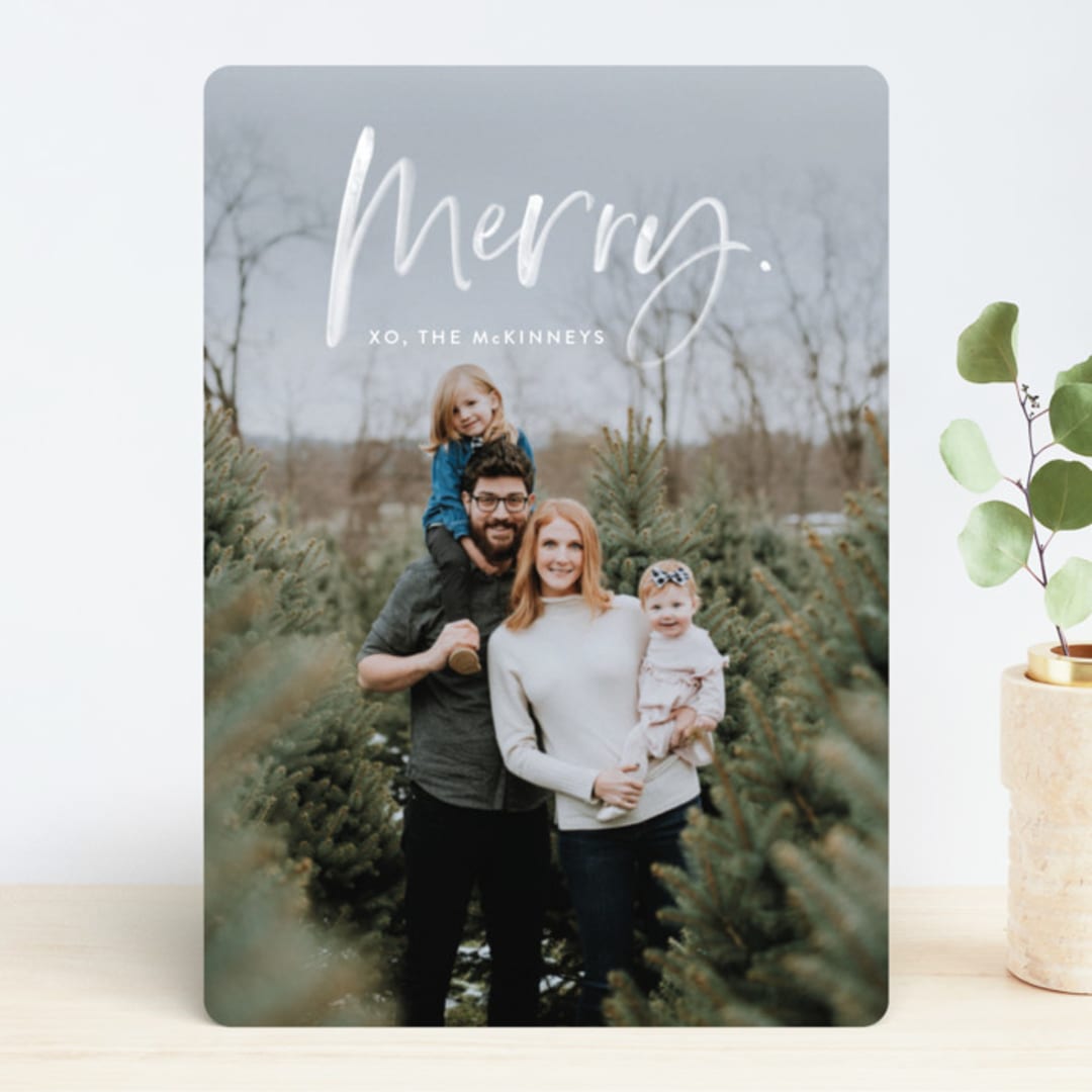"Merry Painted" - Retired Holiday Cards in Snow by Erika Firm - Front