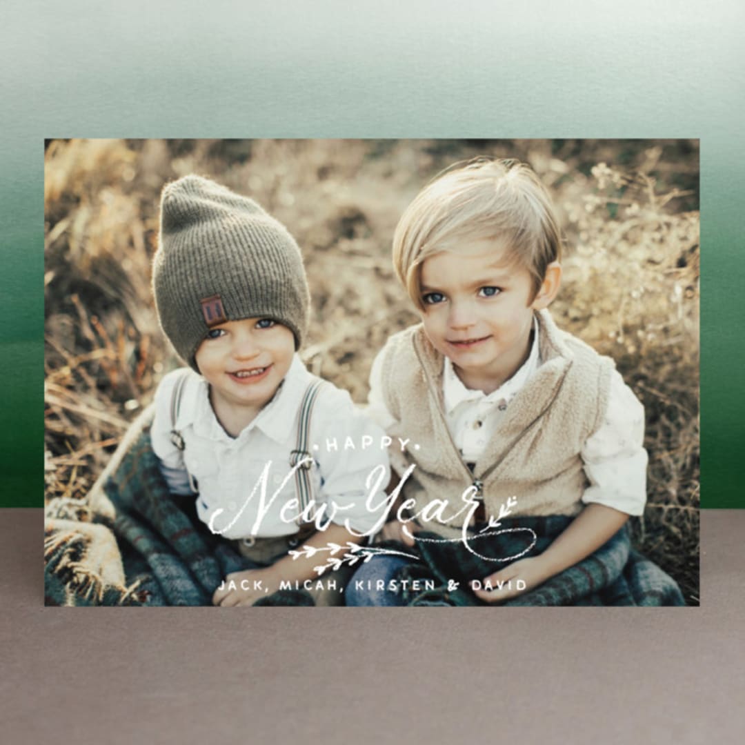 "All Chalked Up" - Retired Holiday Cards in Winter by Design Lotus - Front
