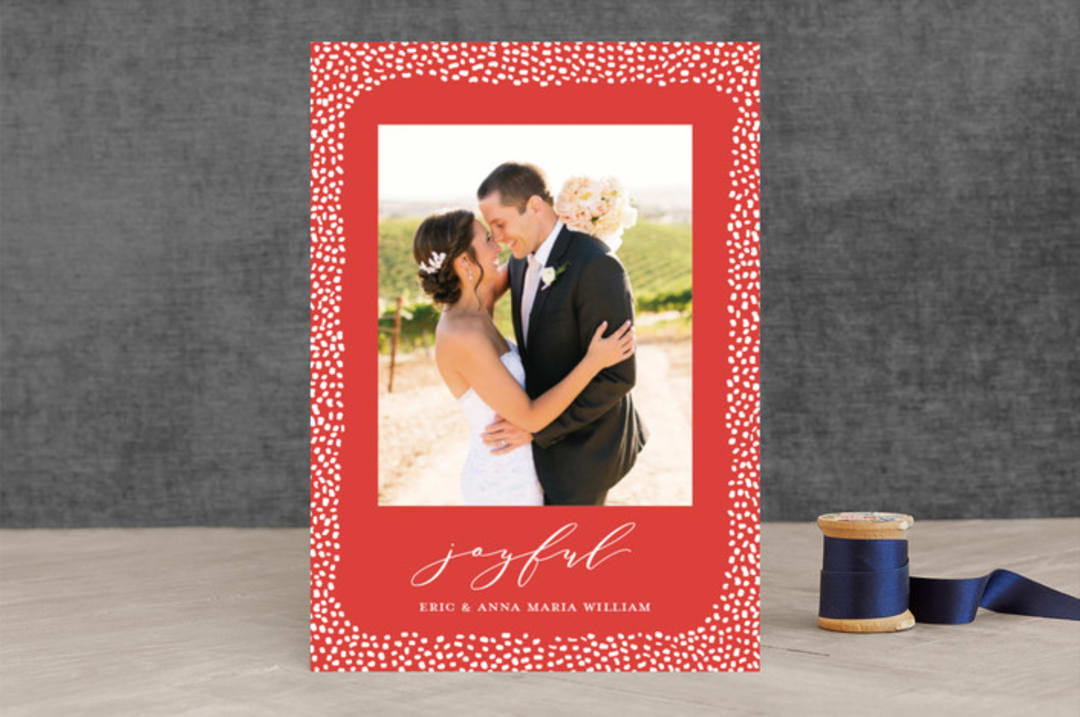 "Speckled Border" - Retired Holiday Cards in Pointsettia by Kerry Doyle - Front